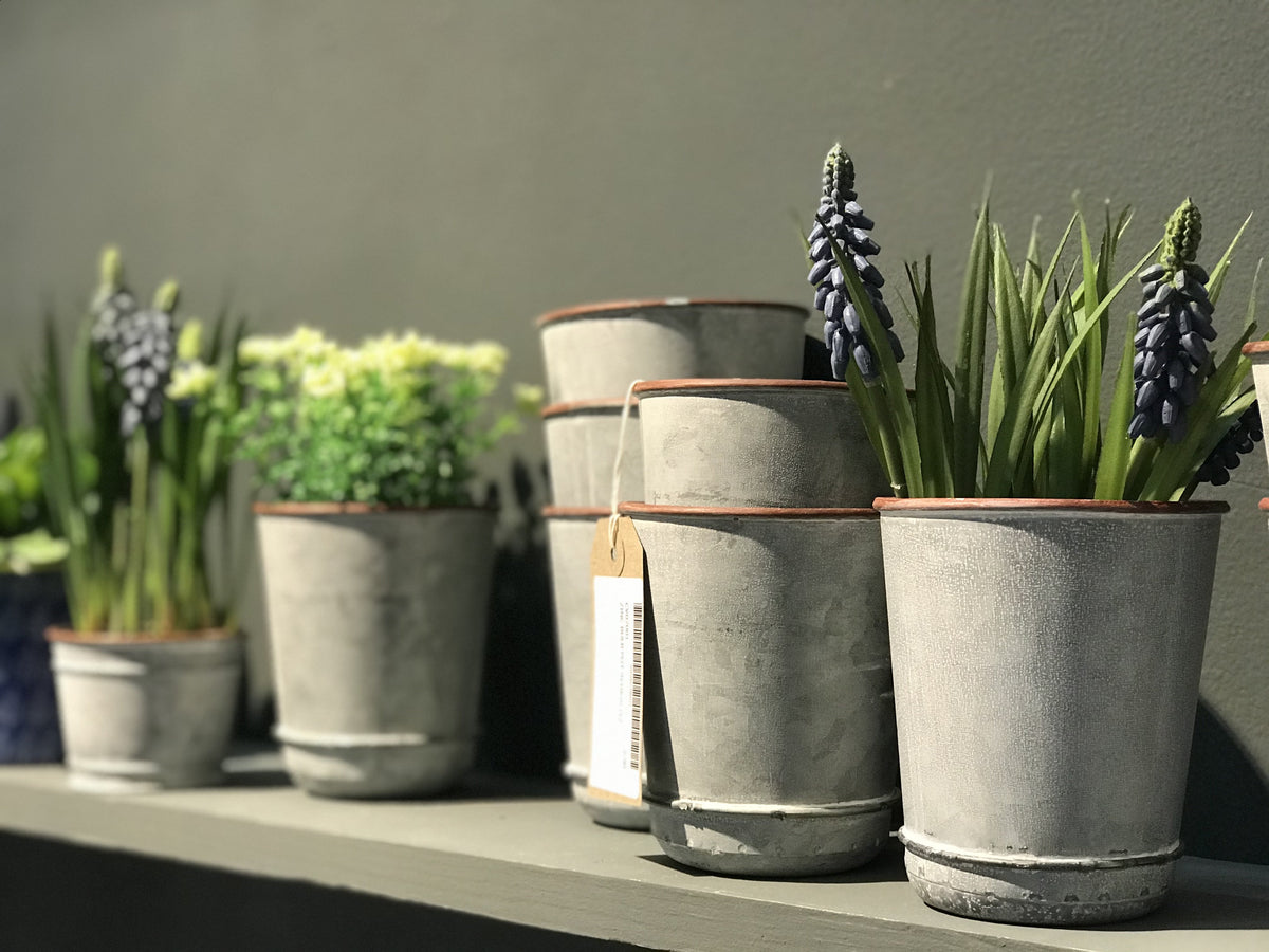 Zinc Bulb Pots Pack of 2 TERRACE & GARDEN