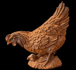 Load image into Gallery viewer, Cast Iron Feeding Hen Garden Ornament — Weathered Rust Finish
