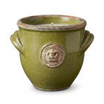 Load image into Gallery viewer, Kew Glazed Terracotta Candle Pot with Handles – Moss Green
