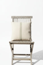 Load image into Gallery viewer, Linen Blend Mix Stripe Olive Cushion

