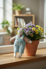 Load image into Gallery viewer, Rabbit In Dungarees Blue
