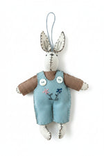 Load image into Gallery viewer, Rabbit In Dungarees Blue
