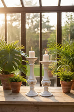 Load image into Gallery viewer, Kew Pillar Candlesticks - Bone
