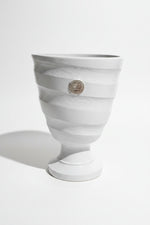 Load image into Gallery viewer, Botanical Elegance White Glazed Footed Urn - Set of 2

