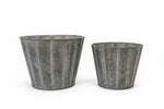 Load image into Gallery viewer, Zinc Fluted Round Planters - Set of 2
