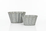 Load image into Gallery viewer, Zinc Fluted Oval Planters - Set of 2
