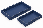 Load image into Gallery viewer, Rectangular Scalloped Tray in Indigo
