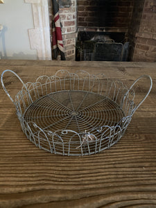 Large Round Wire Tray with handles