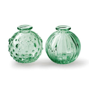 Jive Green Mini Bud Vase  - Pack of 4 (2 of each design)