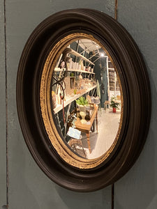 Oval Convex Mirror Antique Black