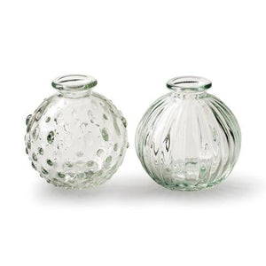 Jive Clear Mini Bud Vase  - Pack of 4 (2 of each design)