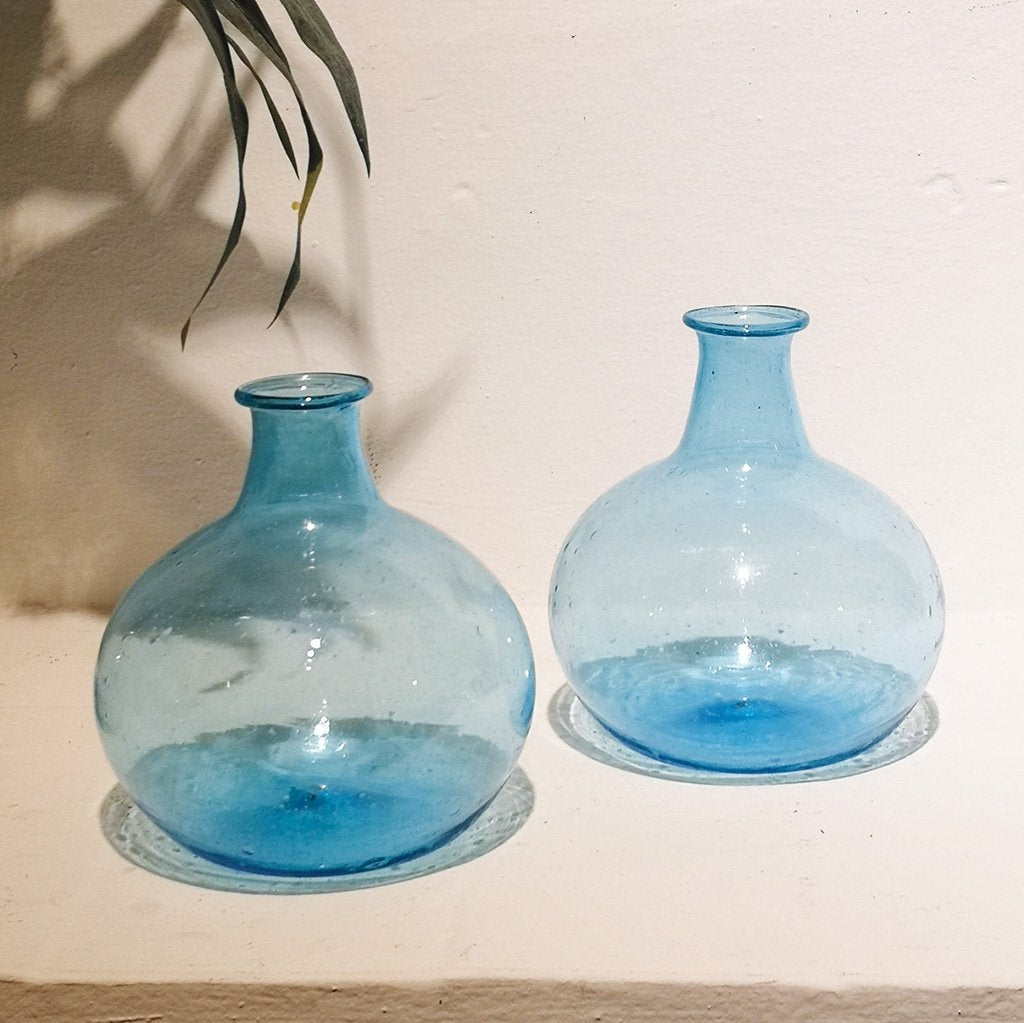 Small Globe Vase Turquoise  - set of 2