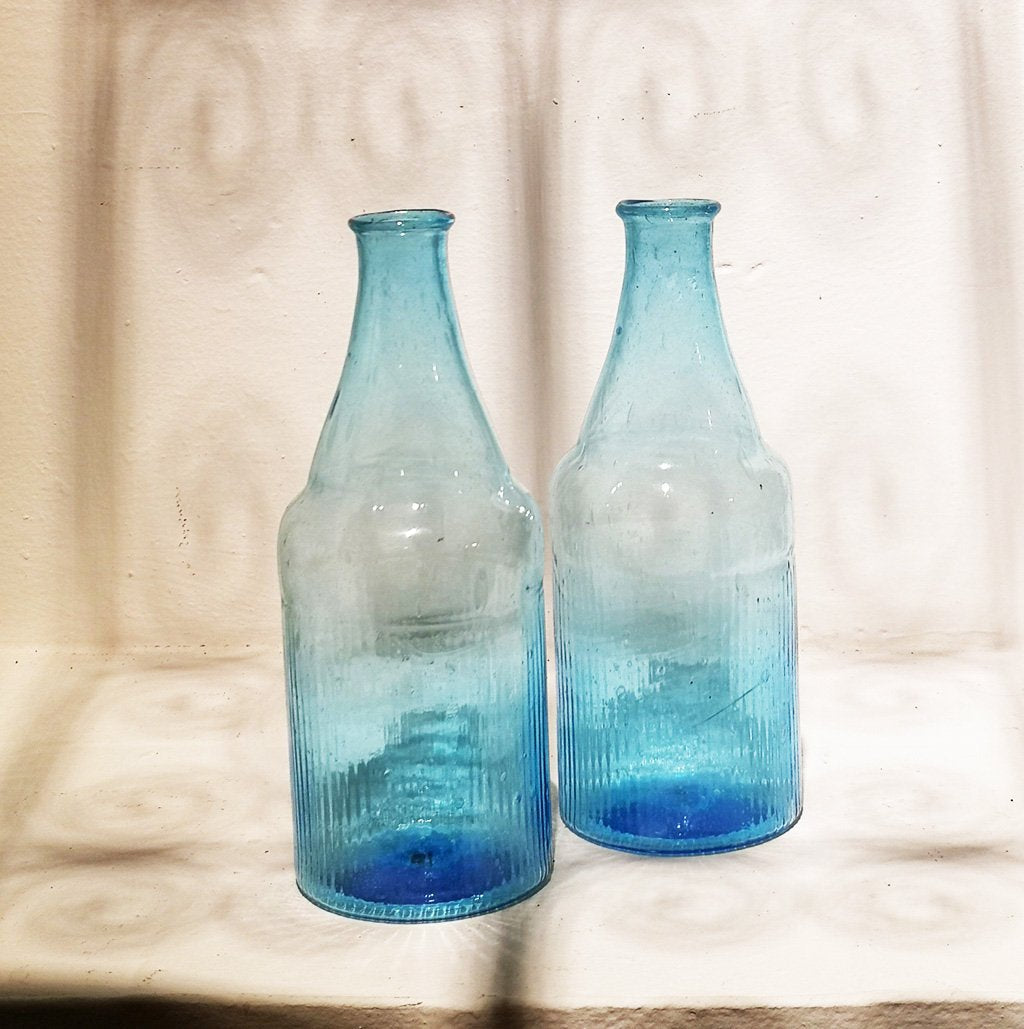 Tall Vase Turquoise  - set of 2