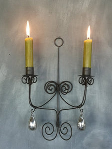 Wire Wall Sconce Rust - 2 candle