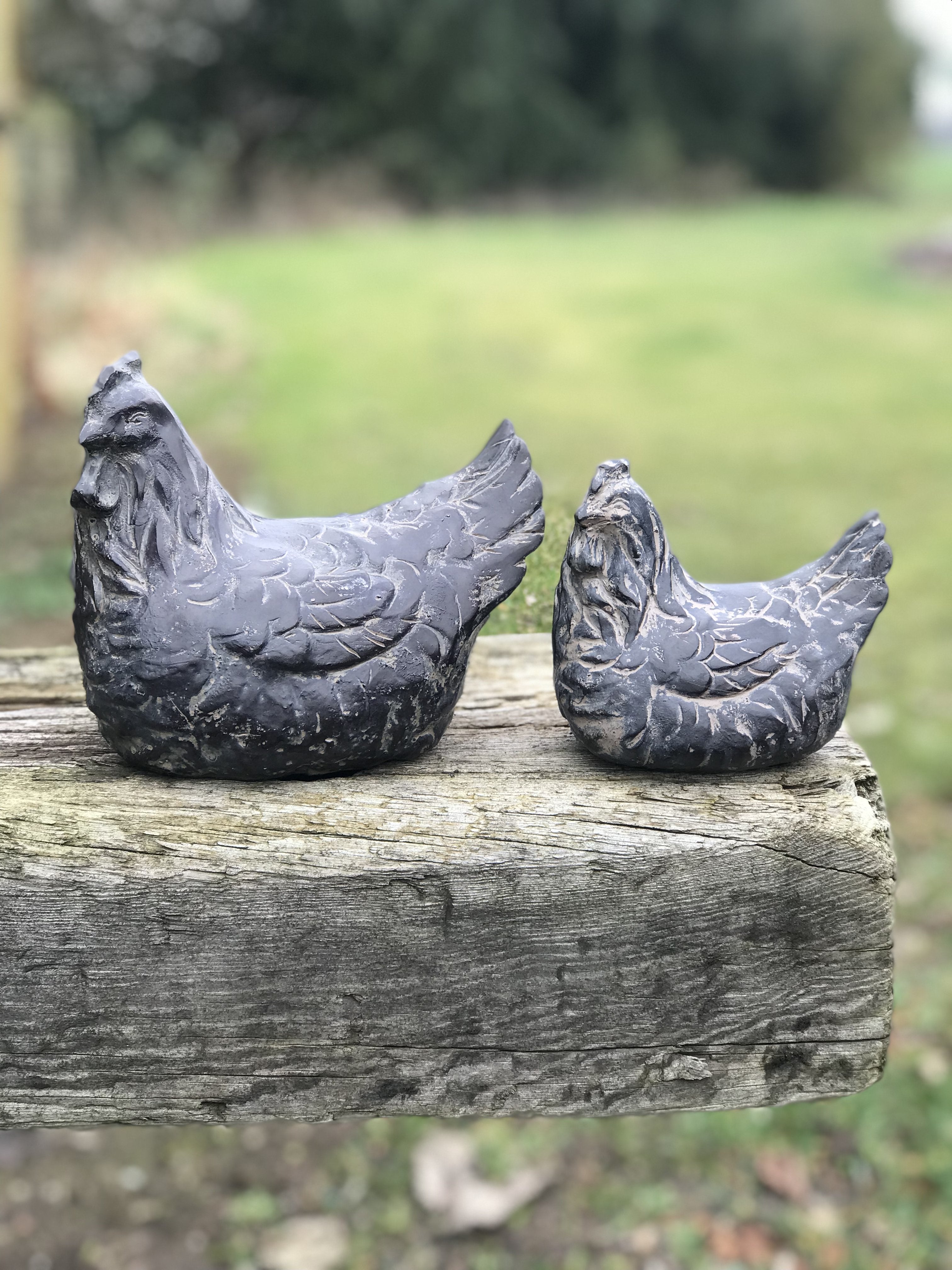 Large Bronze Finish Hen