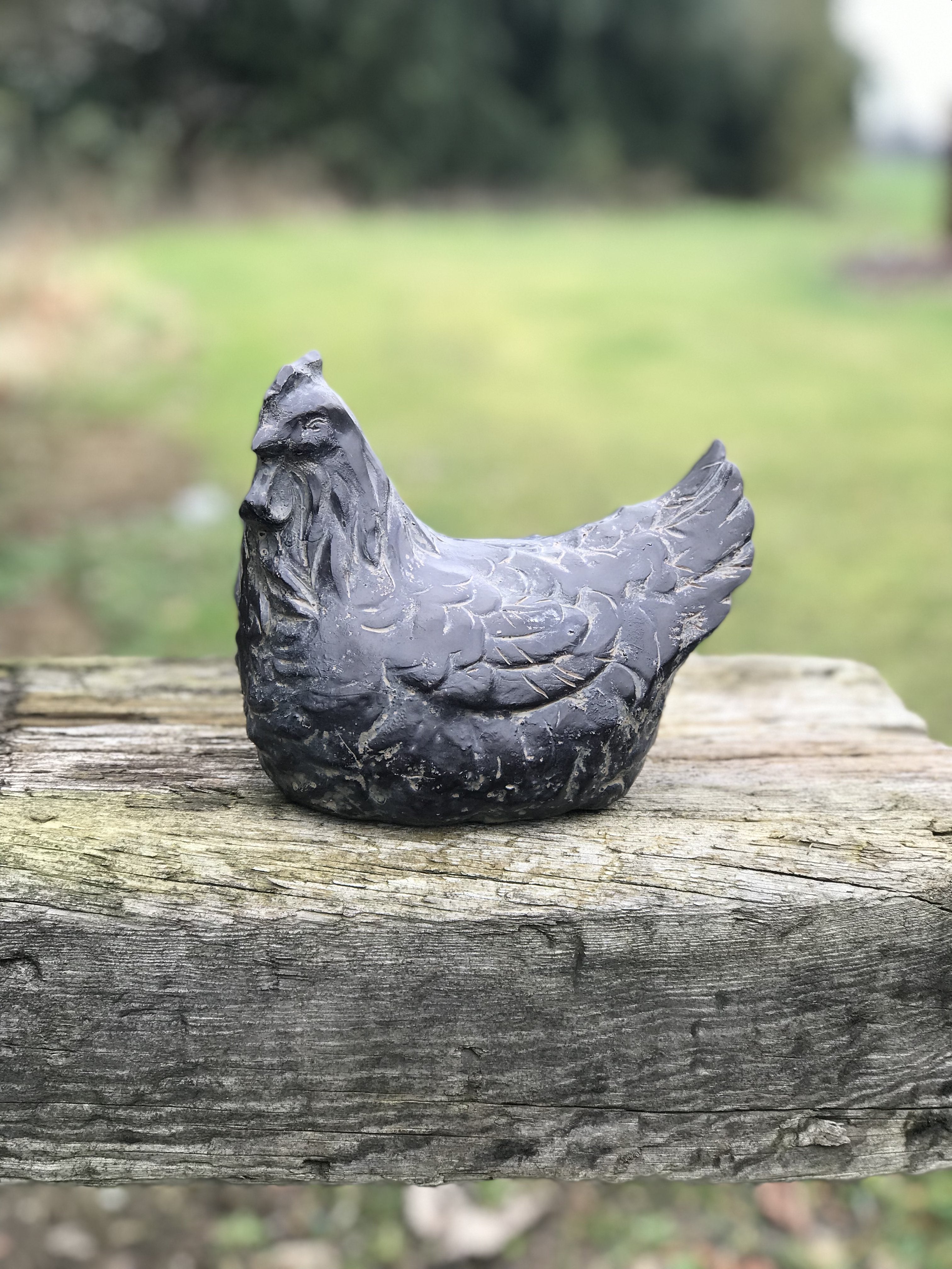 Large Bronze Finish Hen