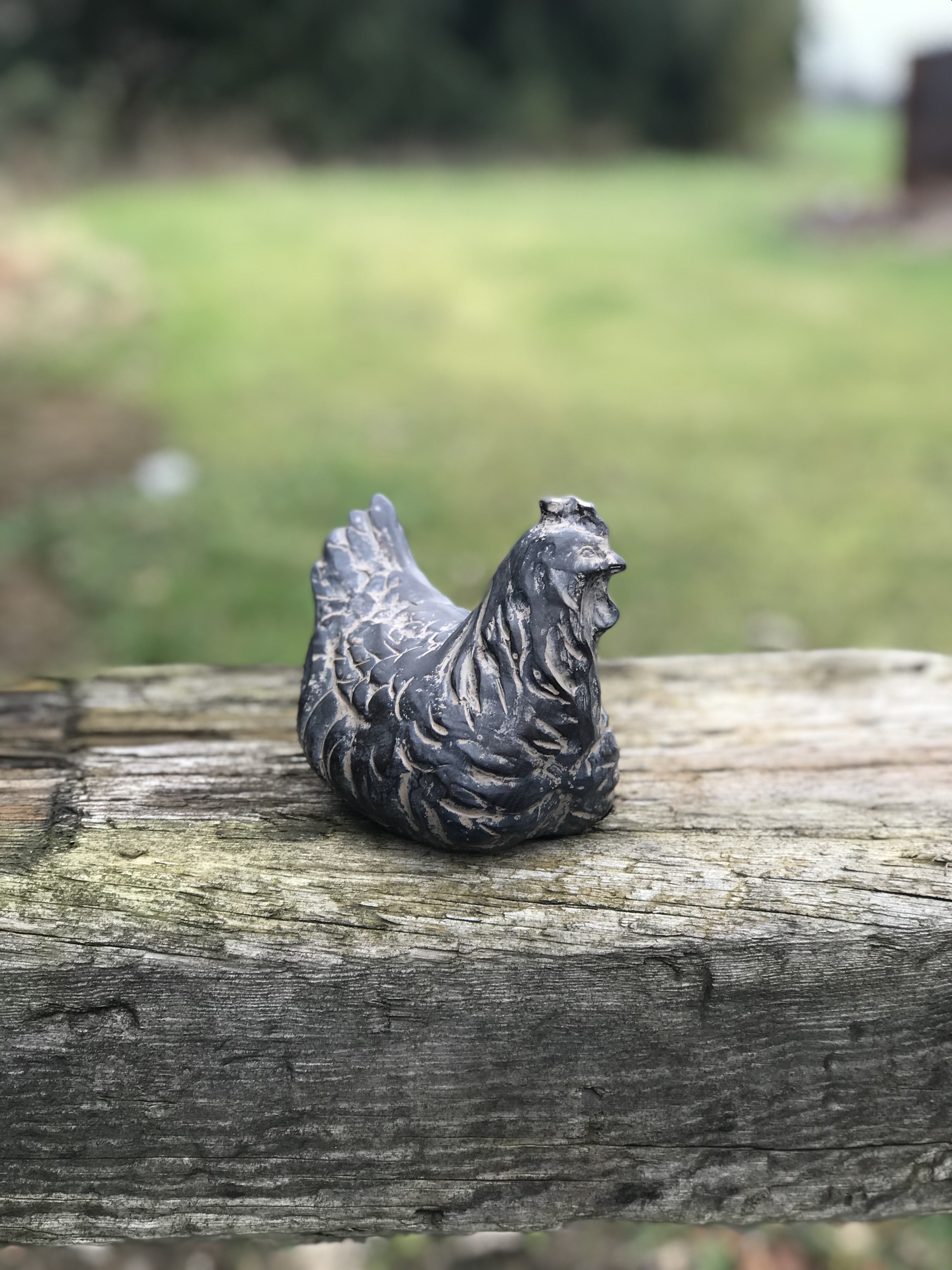 Small Bronze Finish Hen