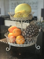 Load image into Gallery viewer, Two Tier Wire Basket - Cream
