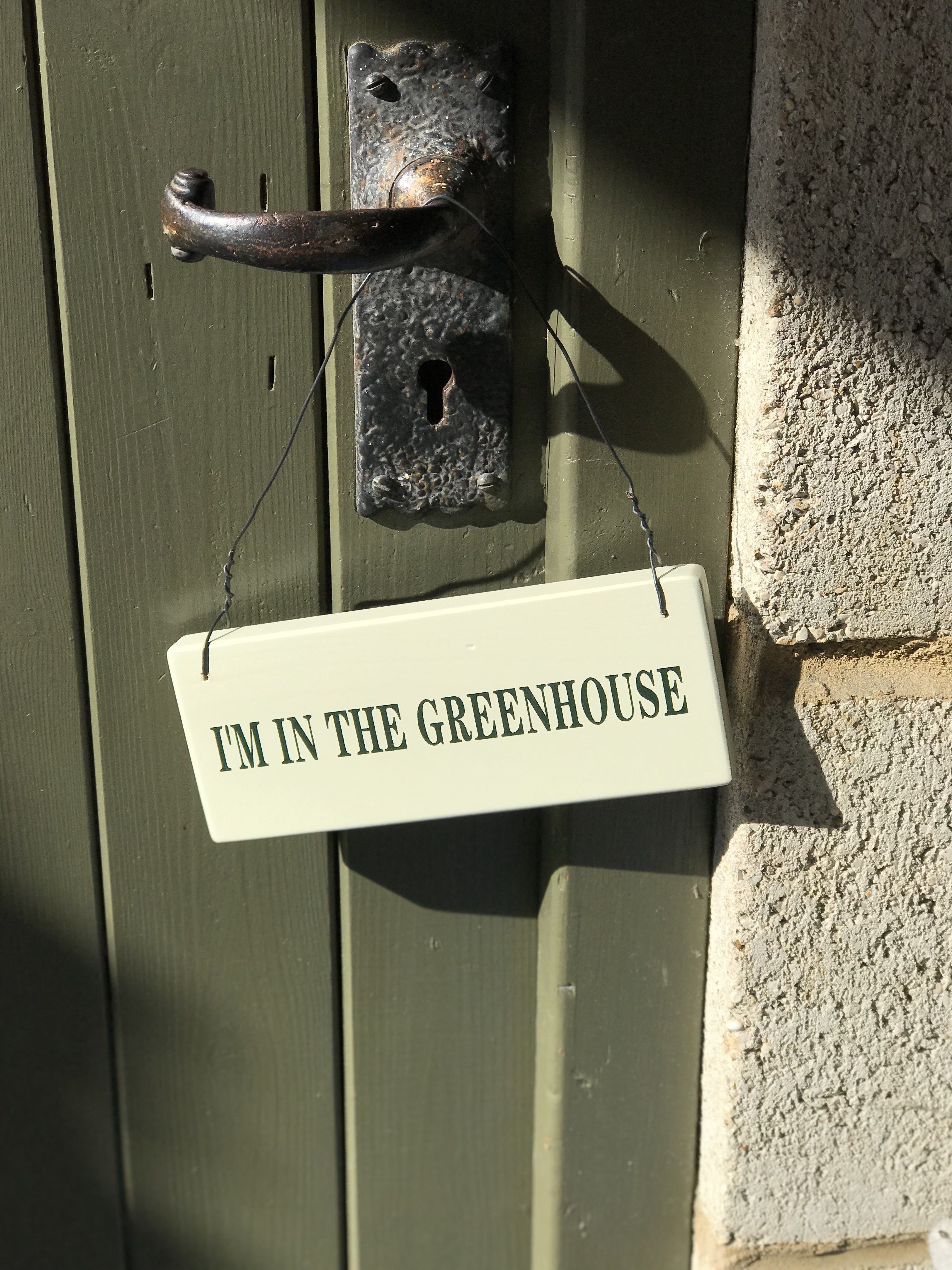 door sign, greenhouse