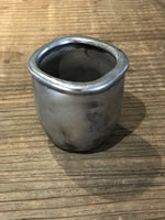 Load image into Gallery viewer, Glass Square Topped  Pot in Antique Silver finish - large
