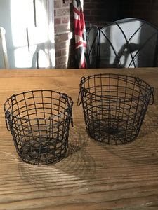 Large Woven Wire Basket with Handles
