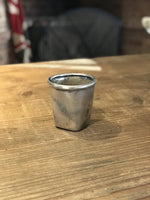 Load image into Gallery viewer, Glass Round Pot with Square base in Antique Silver finish - large
