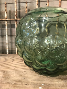 round green glass vase 