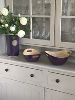 Load image into Gallery viewer, Set of 2 Oval Bamboo Bowls - Aubergine
