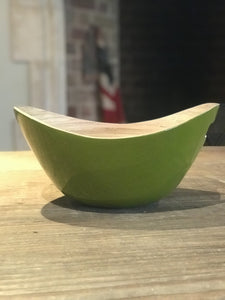 Set of 2 Oval Bamboo Bowls - Green
