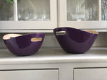 Load image into Gallery viewer, Set of 2 Oval Bamboo Bowls - Aubergine
