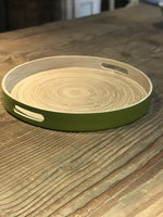Load image into Gallery viewer, Round Bamboo Tray - Green
