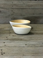 Load image into Gallery viewer, Set of 2 Bamboo Leaf Bowls - White
