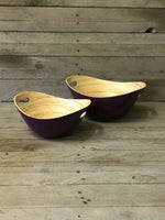 Load image into Gallery viewer, Set of 2 Oval Bamboo Bowls - Aubergine
