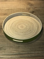 Load image into Gallery viewer, Round Bamboo Tray - Green
