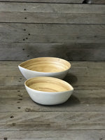 Load image into Gallery viewer, Set of 2 Bamboo Leaf Bowls - White

