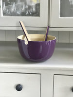 Load image into Gallery viewer, Bamboo Salad Bowl with Servers - Aubergine
